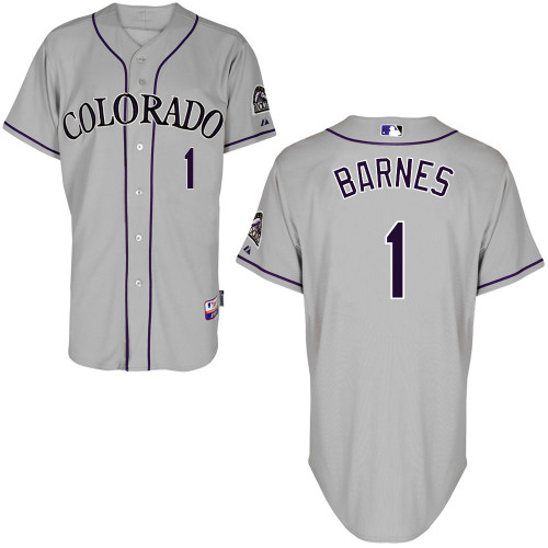 Brandon Barnes #1 MLB Jersey-Colorado Rockies Men's Authentic Road Gray Cool Base Baseball Jersey